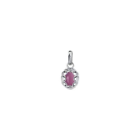 Naszyjnik Sirène Silver z kamieniem Pink Owal