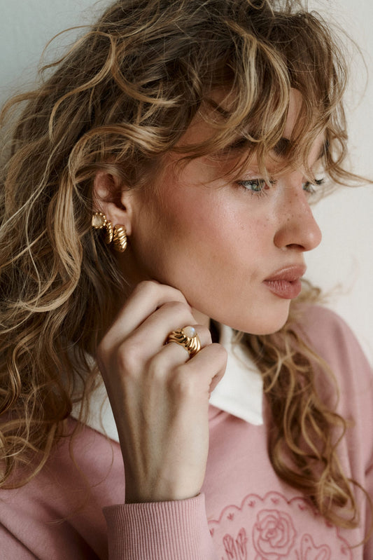 Kolczyki Flora Hoops Mini Gold