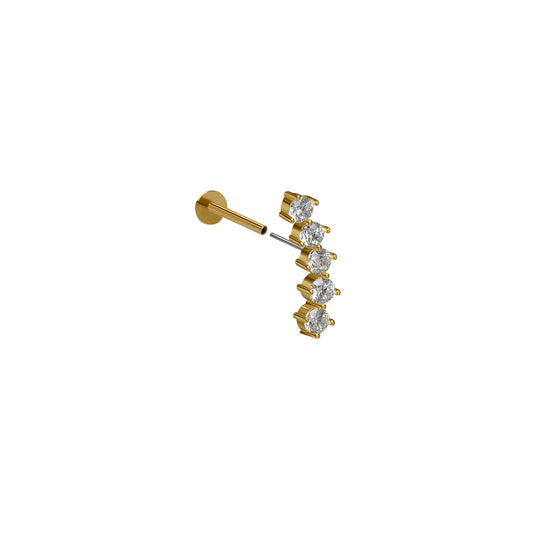 Kolczyk do piercingu Zirconia 5 Gold 585