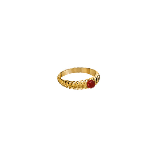 Obrączka Valentin Gold z Kamieniem Red