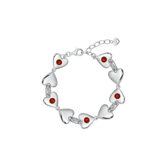 Bransoletka Valentin Silver z Kamieniami Red