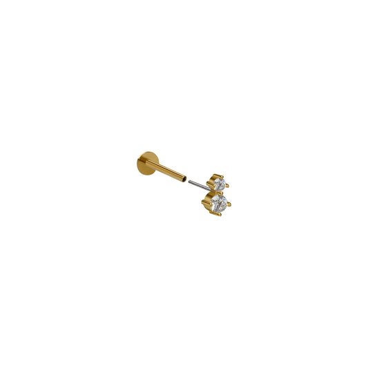 Kolczyk do piercingu Zirconia 2 Gold