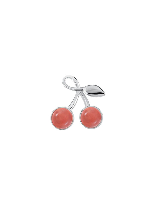 Kolczyki Cherry Medium Silver z Kamieniami Pink