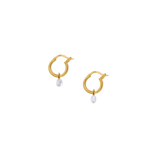 Kolczyki Kółka Pearl Gold