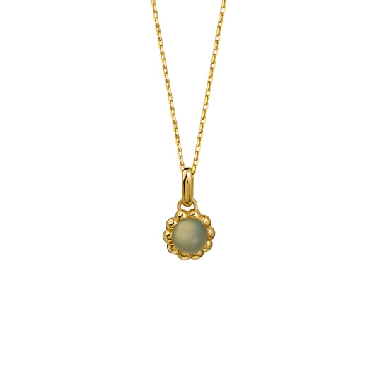Naszyjnik Flora Gold z Kamieniem Aqua