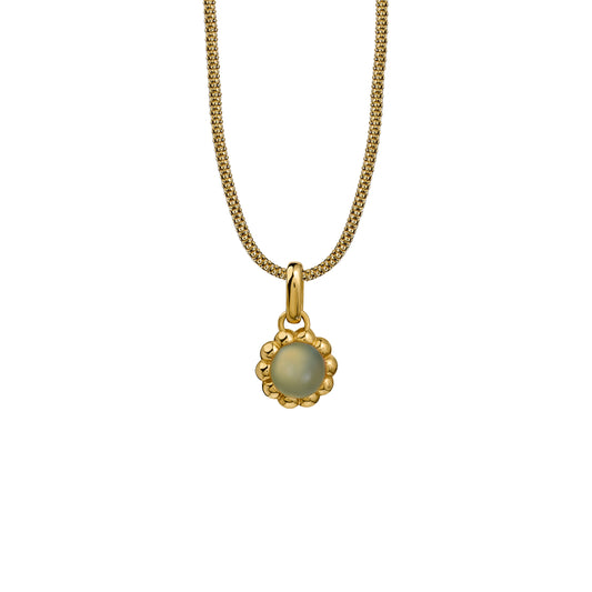 Naszyjnik Flora Gold z Kamieniem Aqua Owal