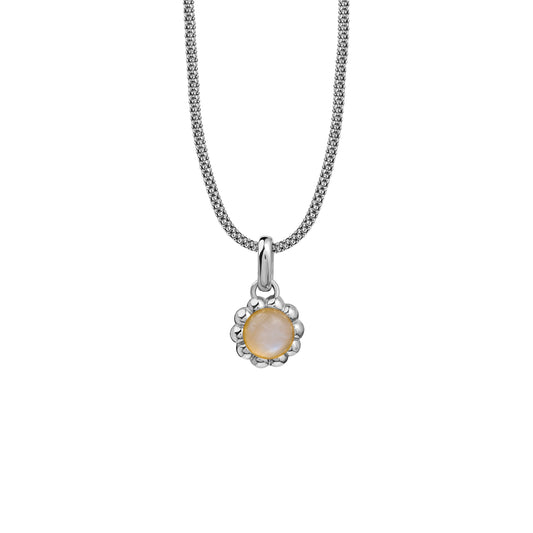 Naszyjnik Flora Silver z Kamieniem Moon Owal