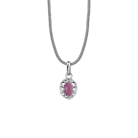 Naszyjnik Sirène Silver z kamieniem Pink Owal