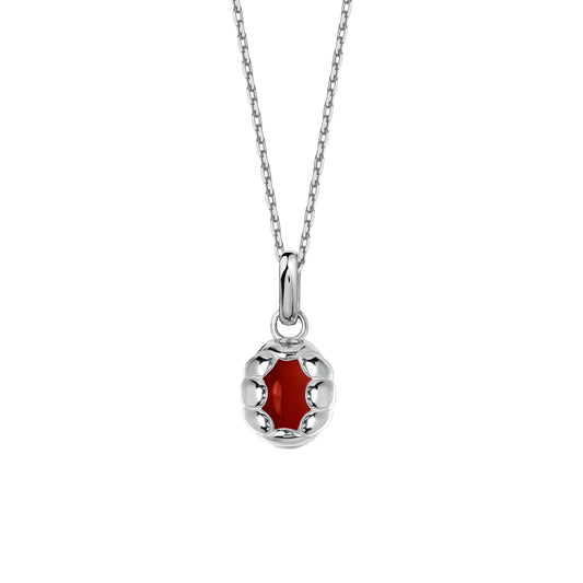 Naszyjnik Sirène Silver z Kamieniem Red