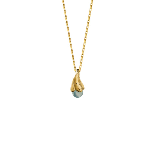 Naszyjnik Tinker Bell Gold z kamieniem Aqua