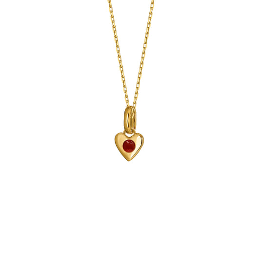 Naszyjnik Valentin Mini Gold z Kamieniem Red