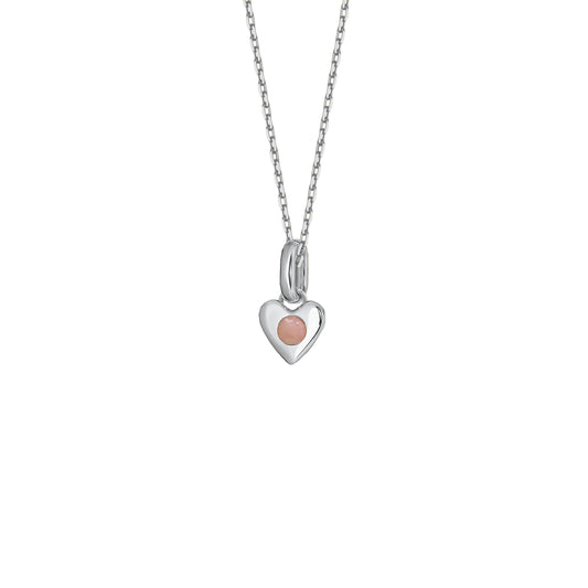 Naszyjnik Valentin Mini Silver z Kamieniem Baby Pink