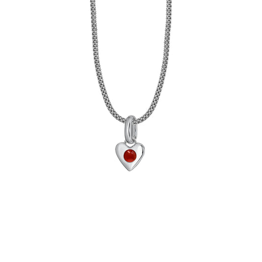 Naszyjnik Valentin Mini Silver z Kamieniem Red Owal