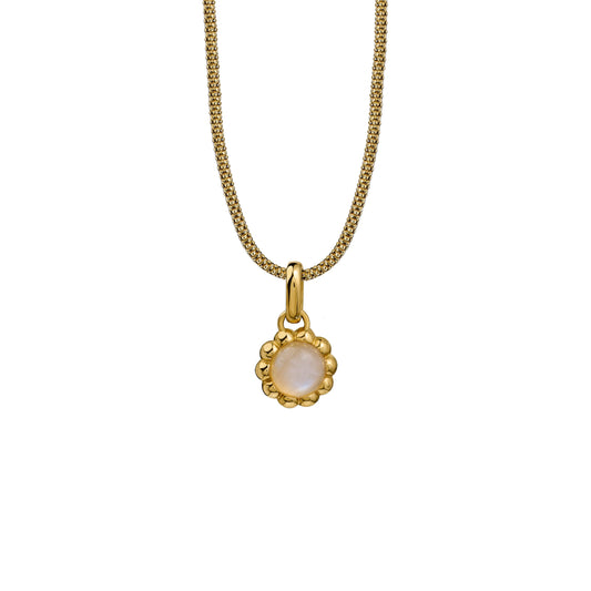 Naszyjnik Flora Gold z Kamieniem Moon Owal
