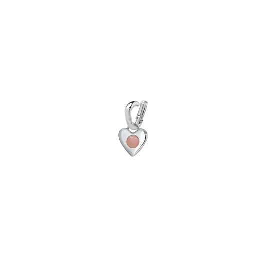 Zawieszka Valentin Mini Silver z Kamieniem Baby Pink
