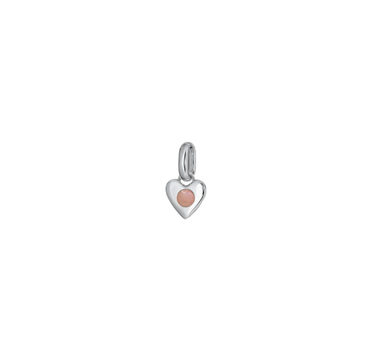Zawieszka Valentin Mini Silver z Kamieniem Baby Pink
