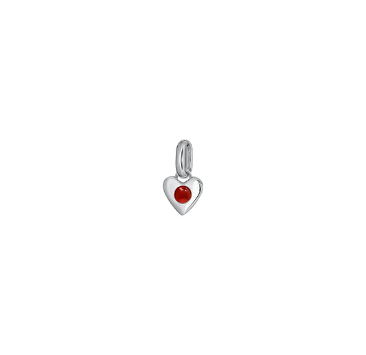 Zawieszka Valentin Mini Silver z Kamieniem Red