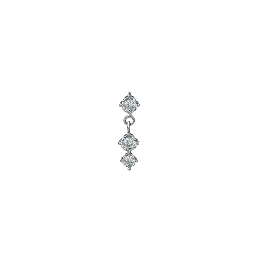 Kolczyk do piercingu Zirconia 3 Silver
