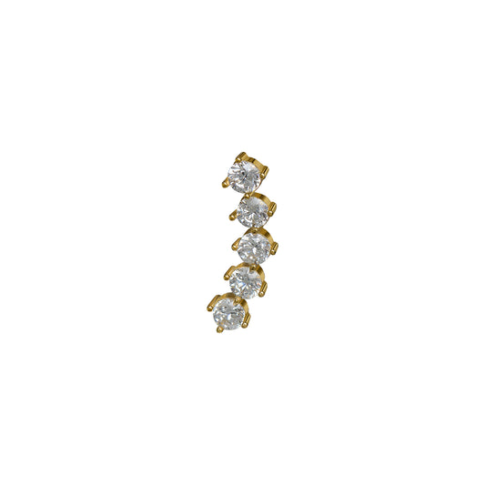 Kolczyk do piercingu Zirconia 5 Gold