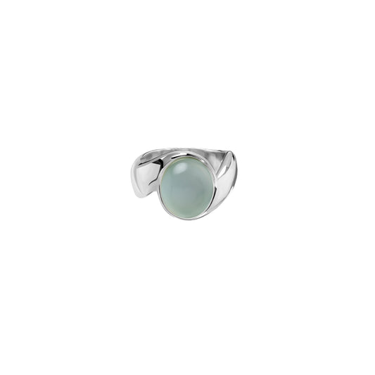 Pierścionek Swan Silver z kamieniem Aqua