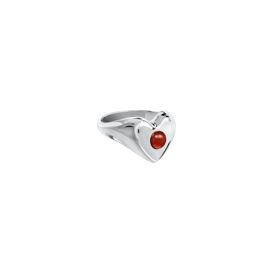 Sygnet Valentin Silver z Kamieniem Red