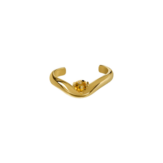 Pierścionek na stopę z kamieniem Citrine Gold