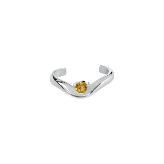Pierścionek na stopę z kamieniem Citrine Silver
