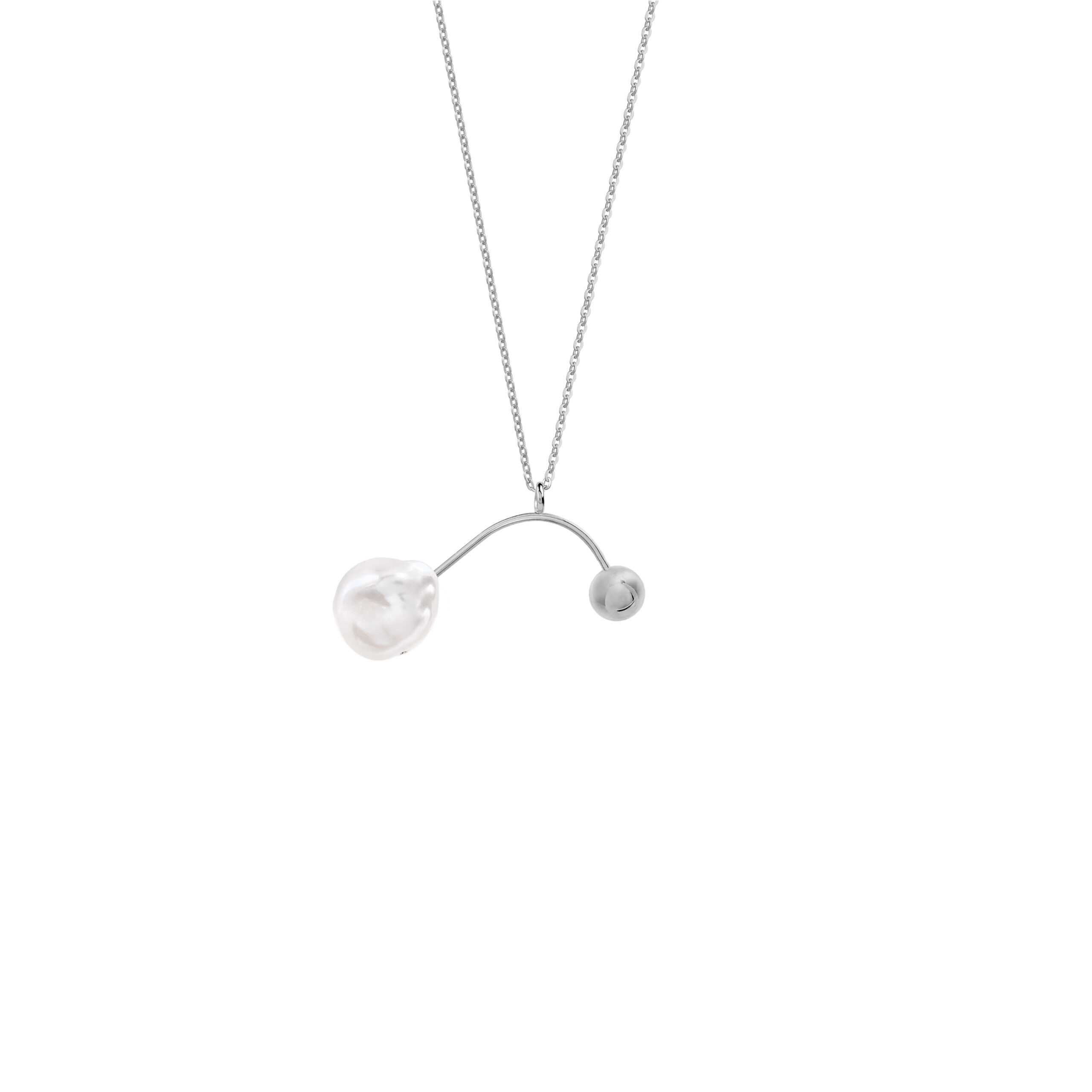 Mobile Pearl Necklace Silver