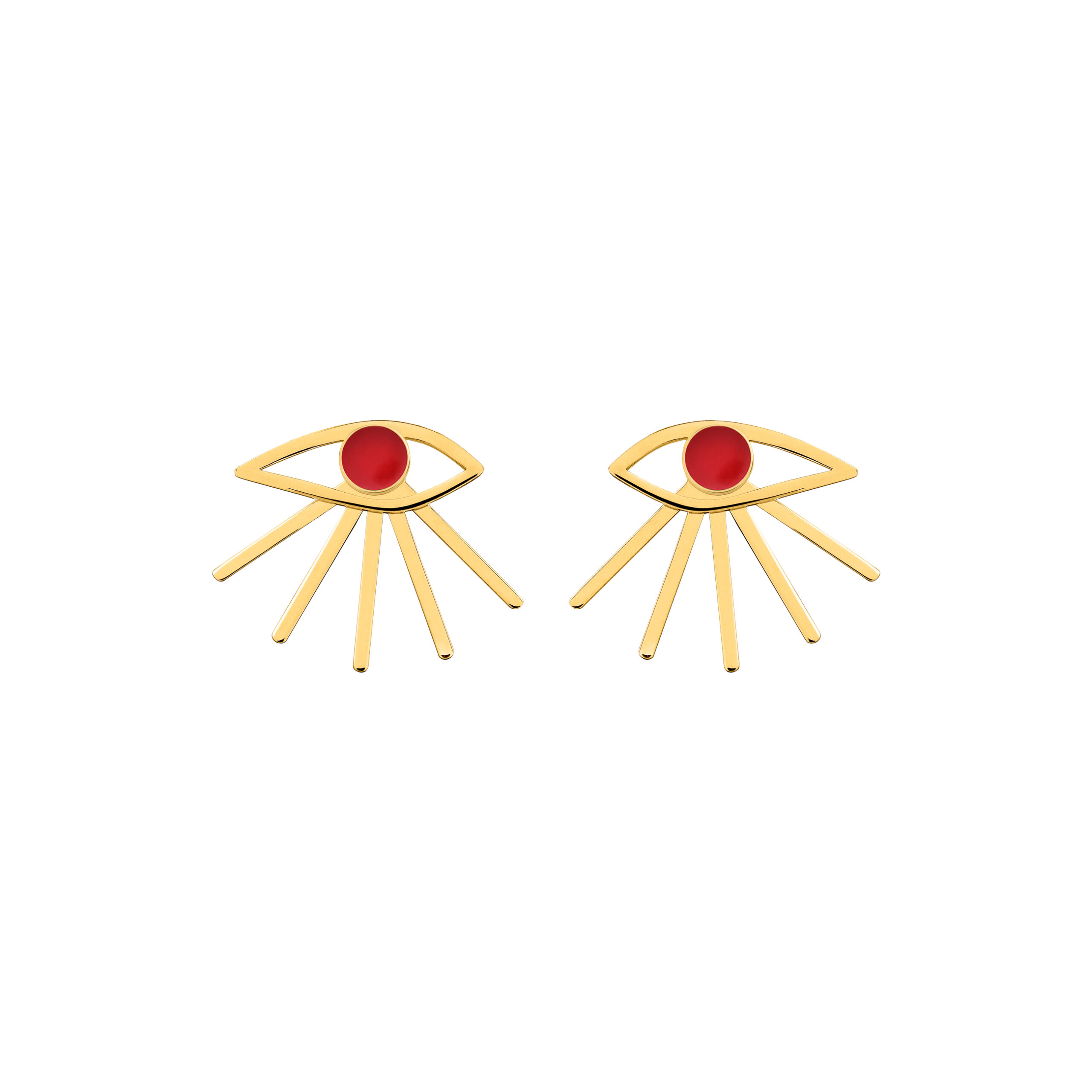 Mini Eye Earrings Red