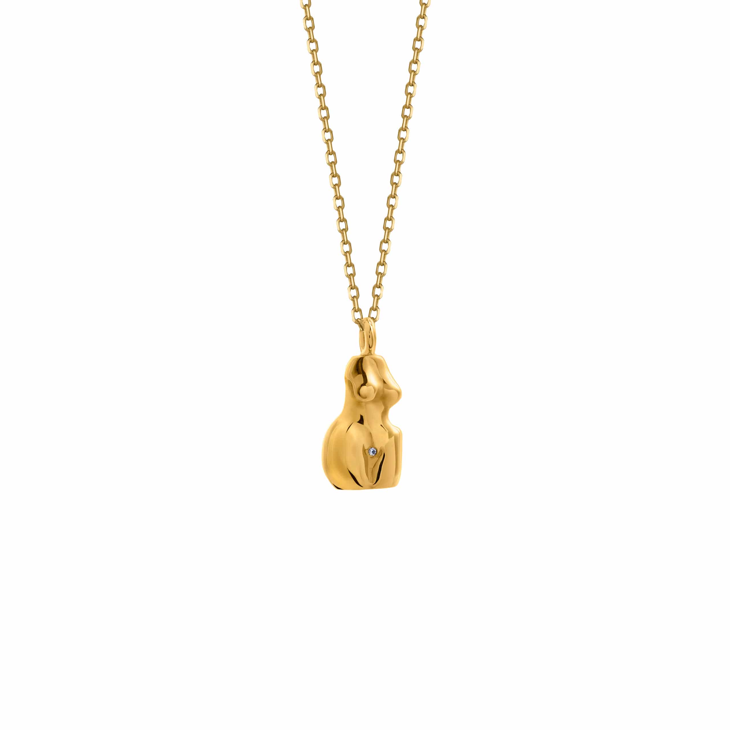 Woman Necklace 3D Gold Zirconia