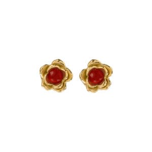 Kolczyki Burgundowe Maxi ROSÉ Gold<span> - </span>para