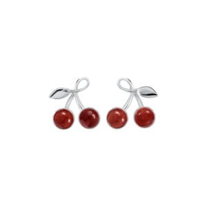 Kolczyki Cherry Medium Silver z Kamieniami Red<span> - </span>para