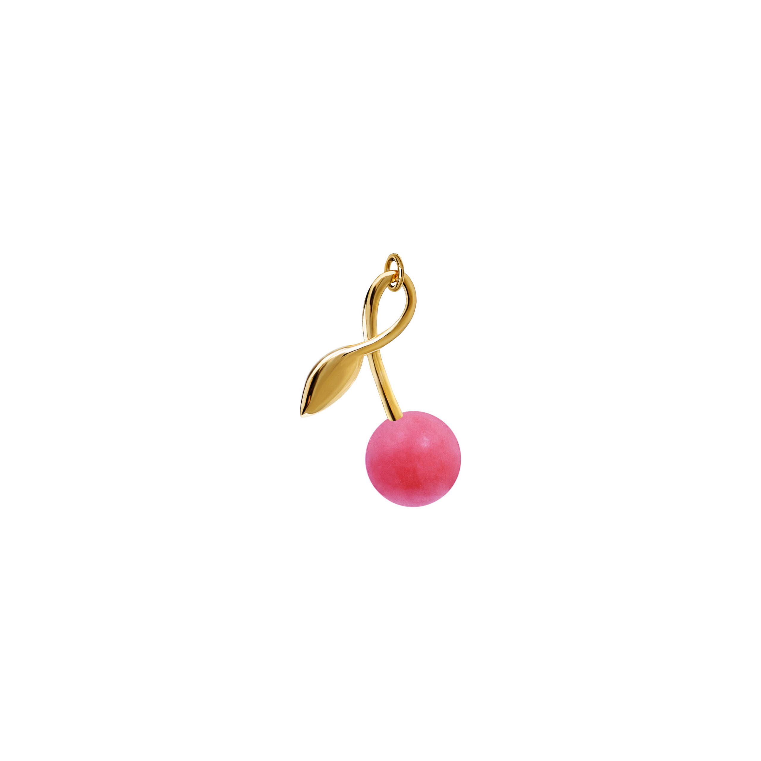 Zawieszka Cherry Medium Gold z Kamieniem Pink