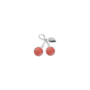 Kolczyki Cherry Medium Silver z Kamieniami Pink<span> - </span>lewy