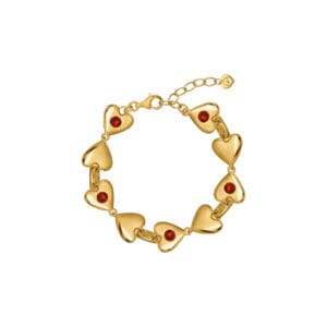 Bransoletka Valentin Gold z Kamieniami Red