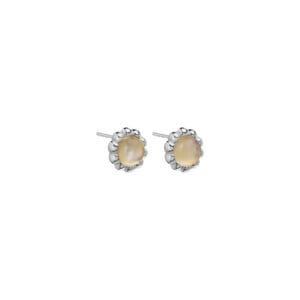 Kolczyki Flora Medium Silver z Kamieniem Moon<span> - </span>para