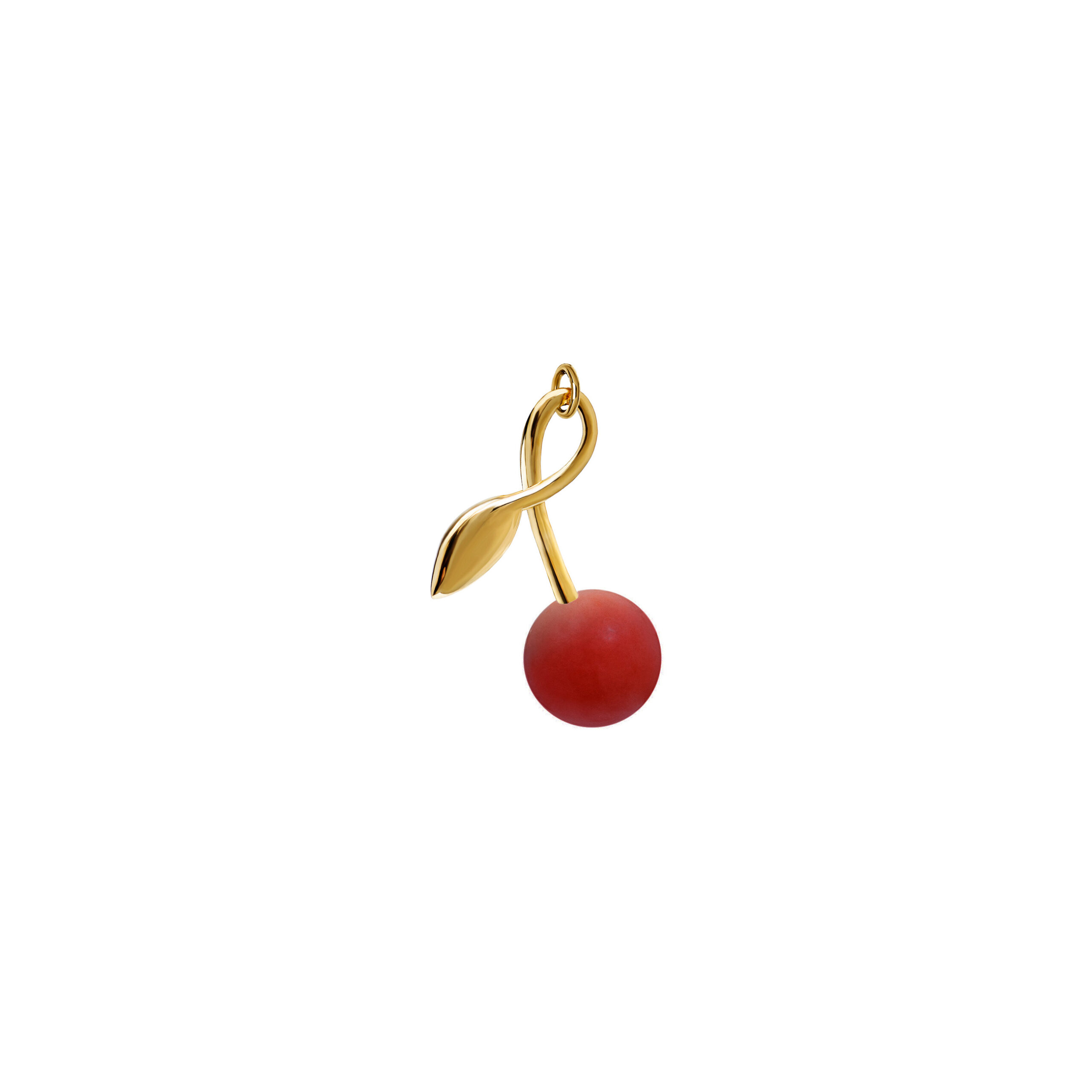 Zawieszka Cherry Medium Gold z Kamieniem Red