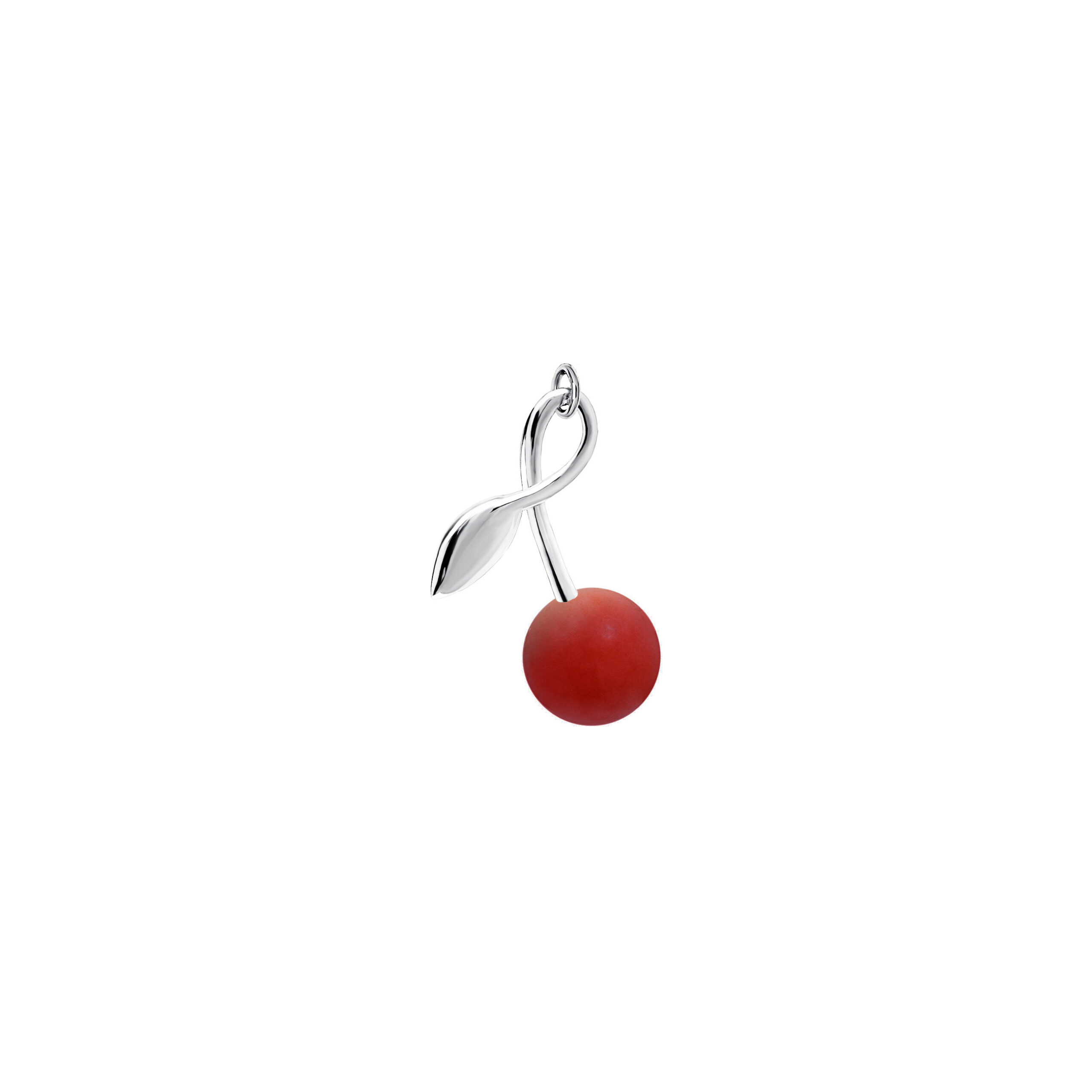 Zawieszka Cherry Medium Silver z Kamieniem Red