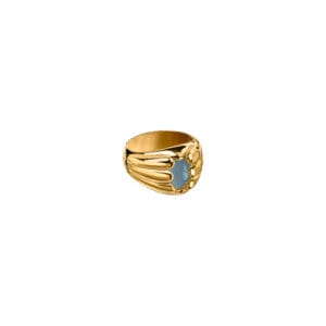 Sygnet Sirène Gold z Kamieniem Aqua<span> - </span>10