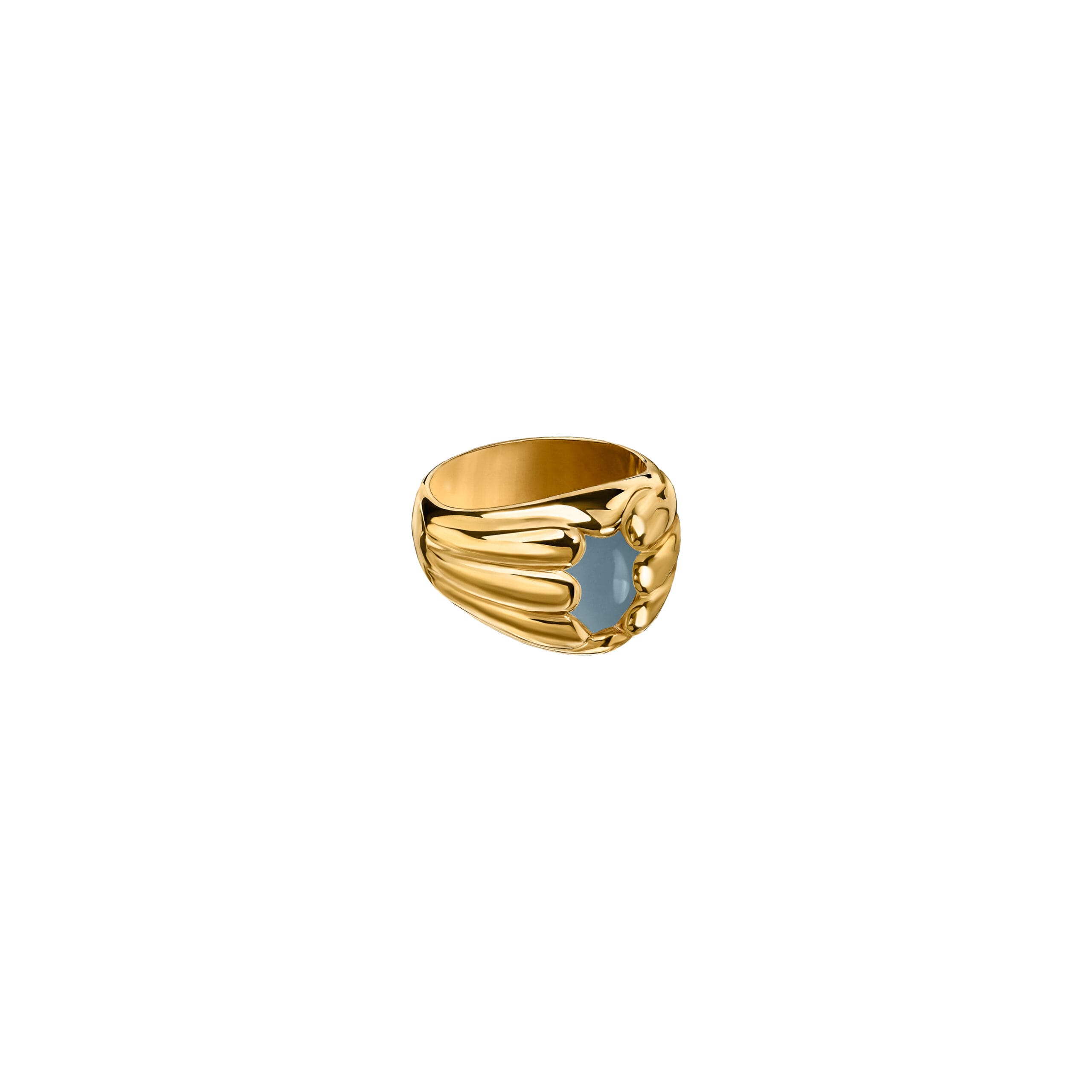 Sygnet Sirène Gold z Kamieniem Aqua