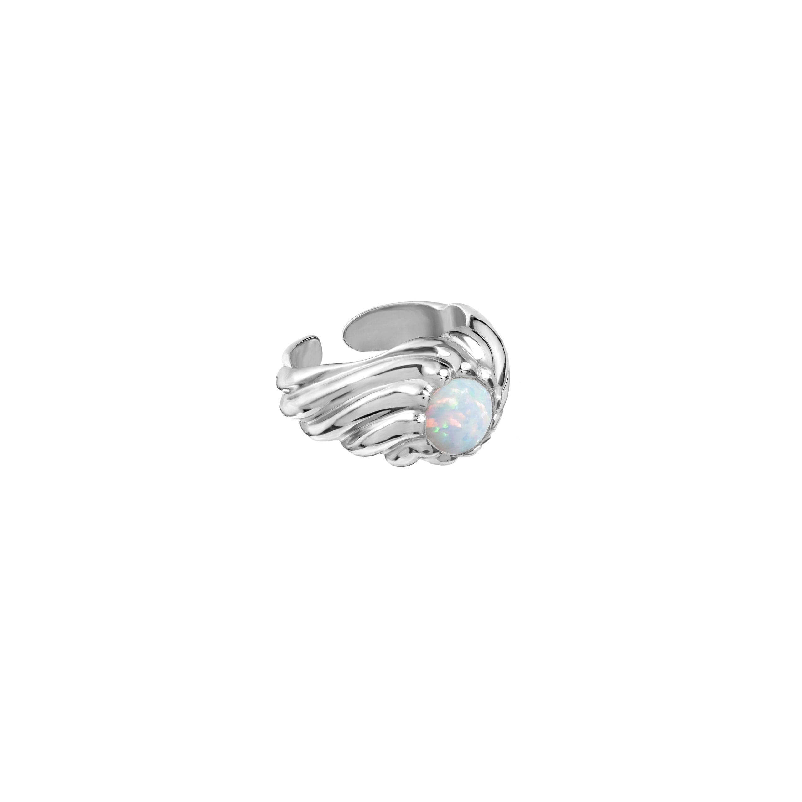 Sygnet Flora Silver z Kamieniem Opal