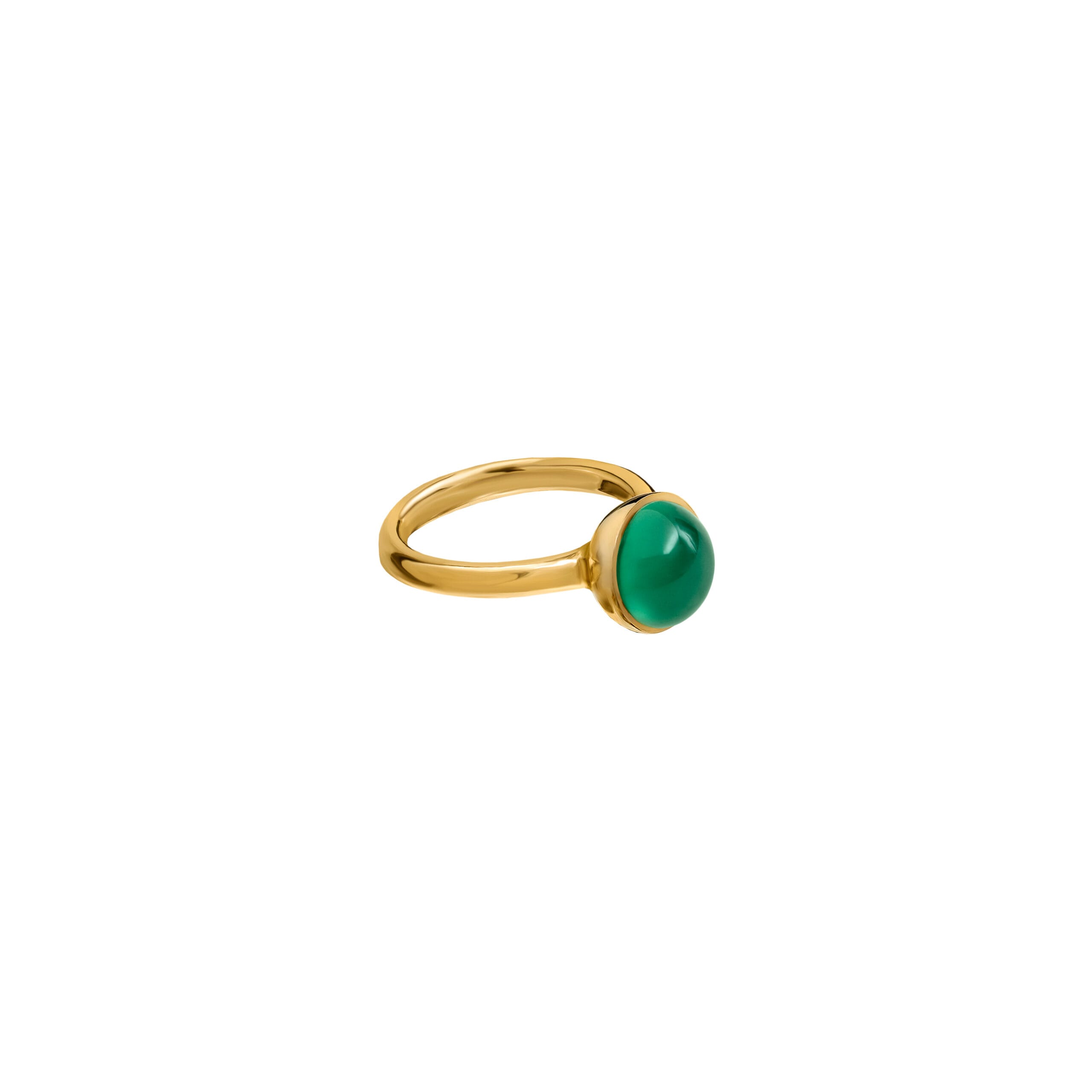 Pierścionek Gold Z Kamieniem Green