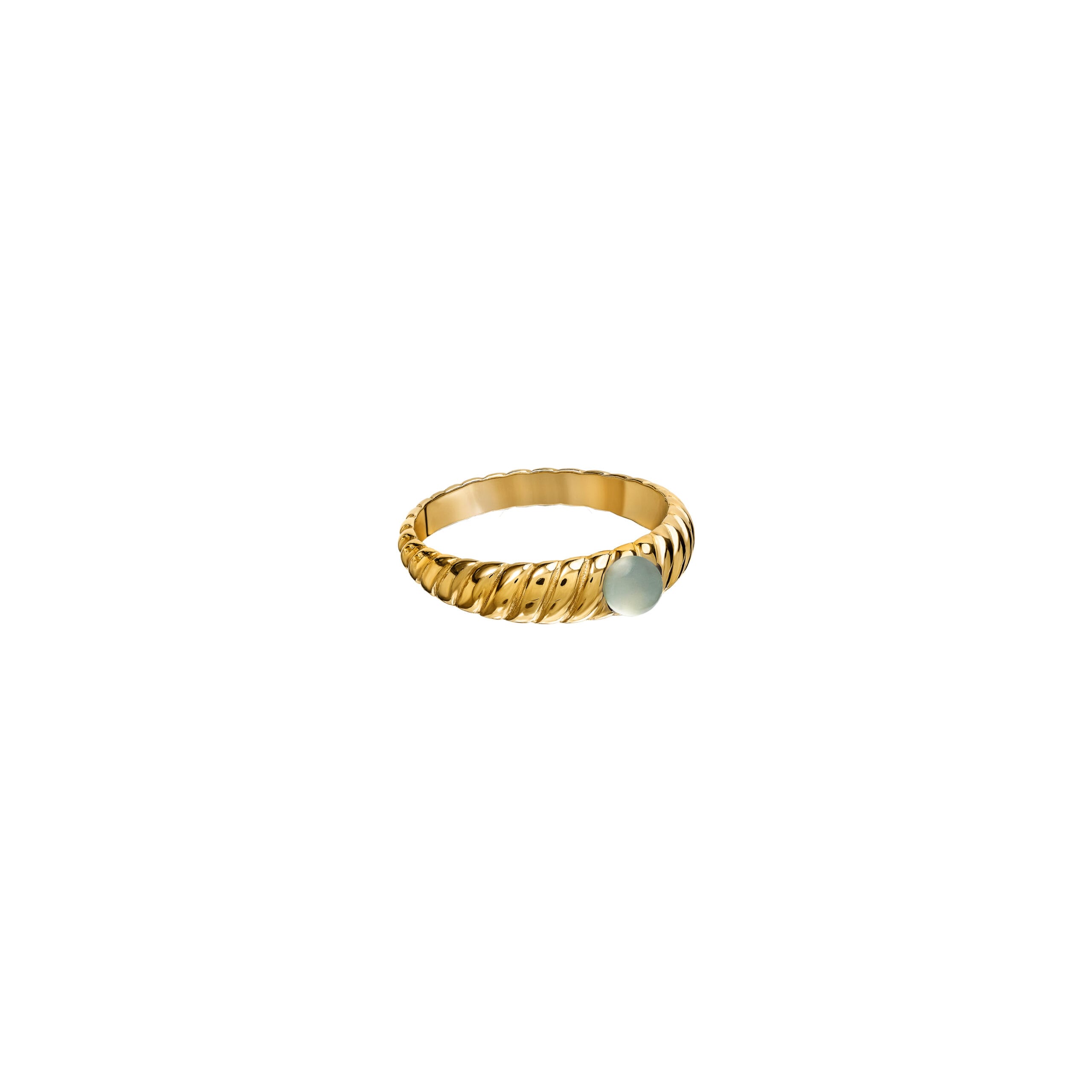 Obrączka Valentin Gold z Kamieniem Aqua