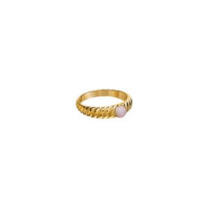 Obrączka Valentin Gold z kamieniem baby pink<span> - </span>5