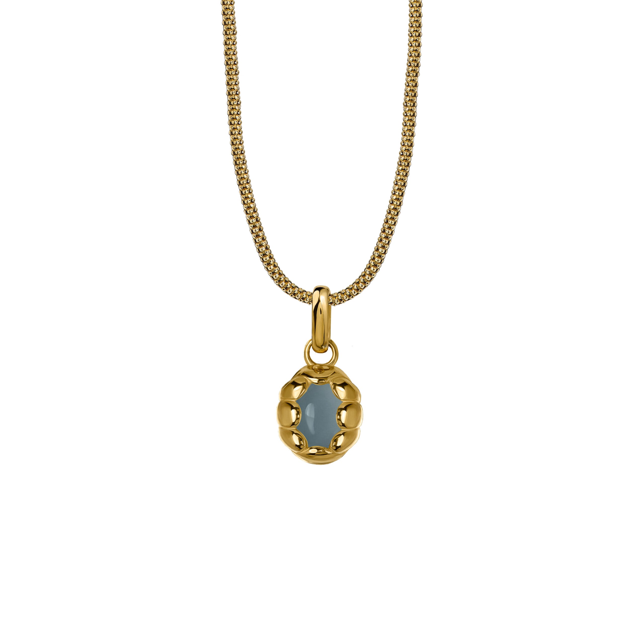 Naszyjnik Sirène Gold z Kamieniem Aqua Owal