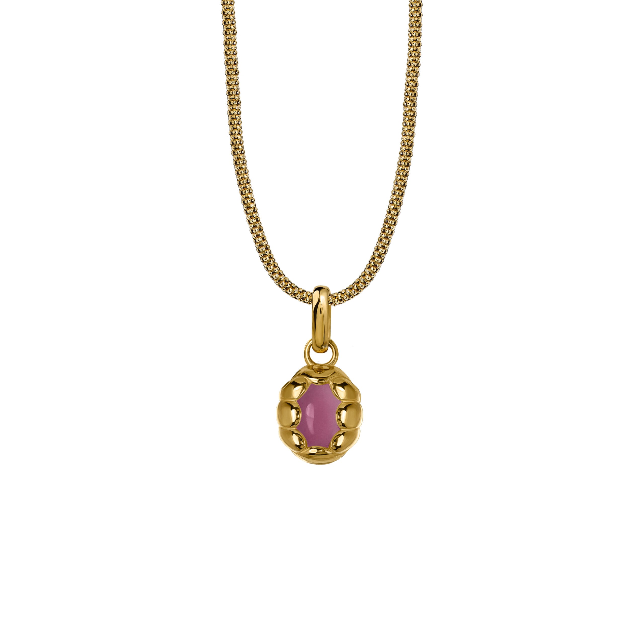 Naszyjnik Sirène Gold z Kamieniem Pink Owal
