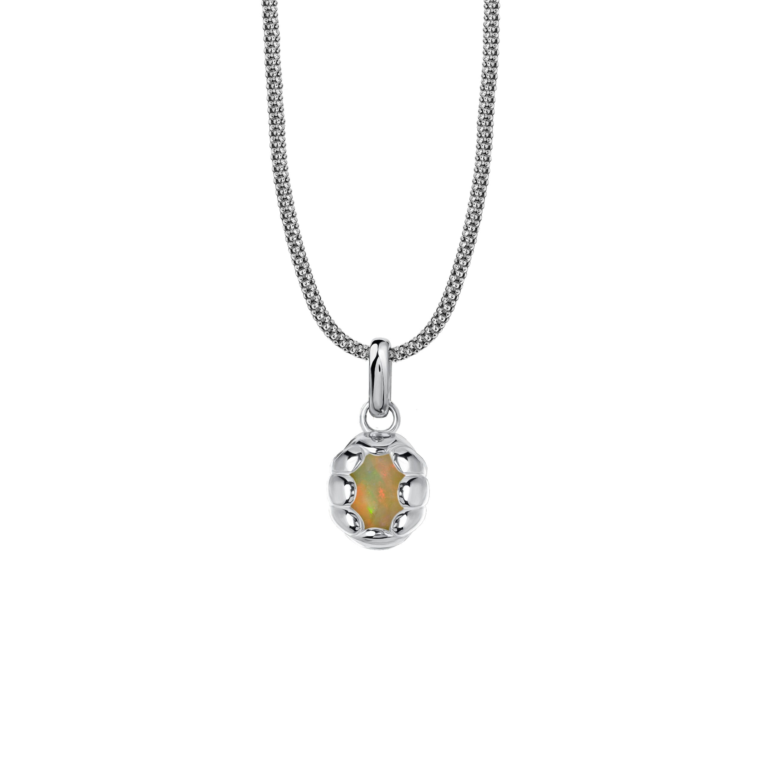 Naszyjnik Sirène Silver Owal z Kamieniem Opal