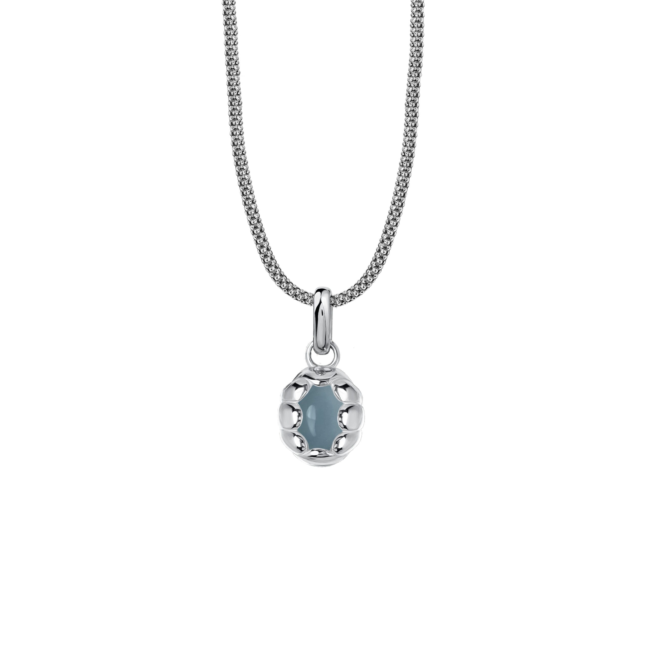 Naszyjnik Sirène Silver z Kamieniem Aqua Owal