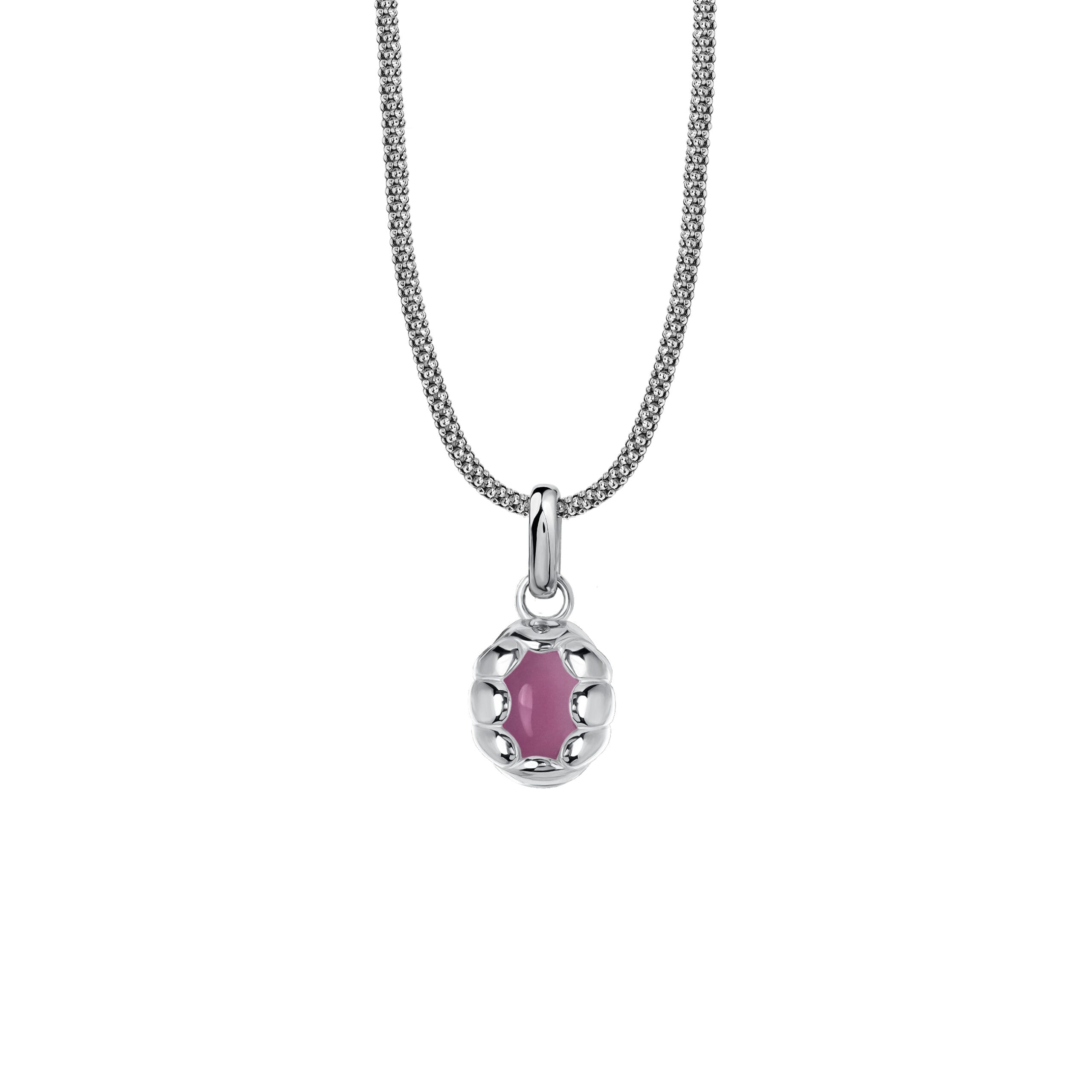 Naszyjnik Sirène Silver z kamieniem Pink Owal