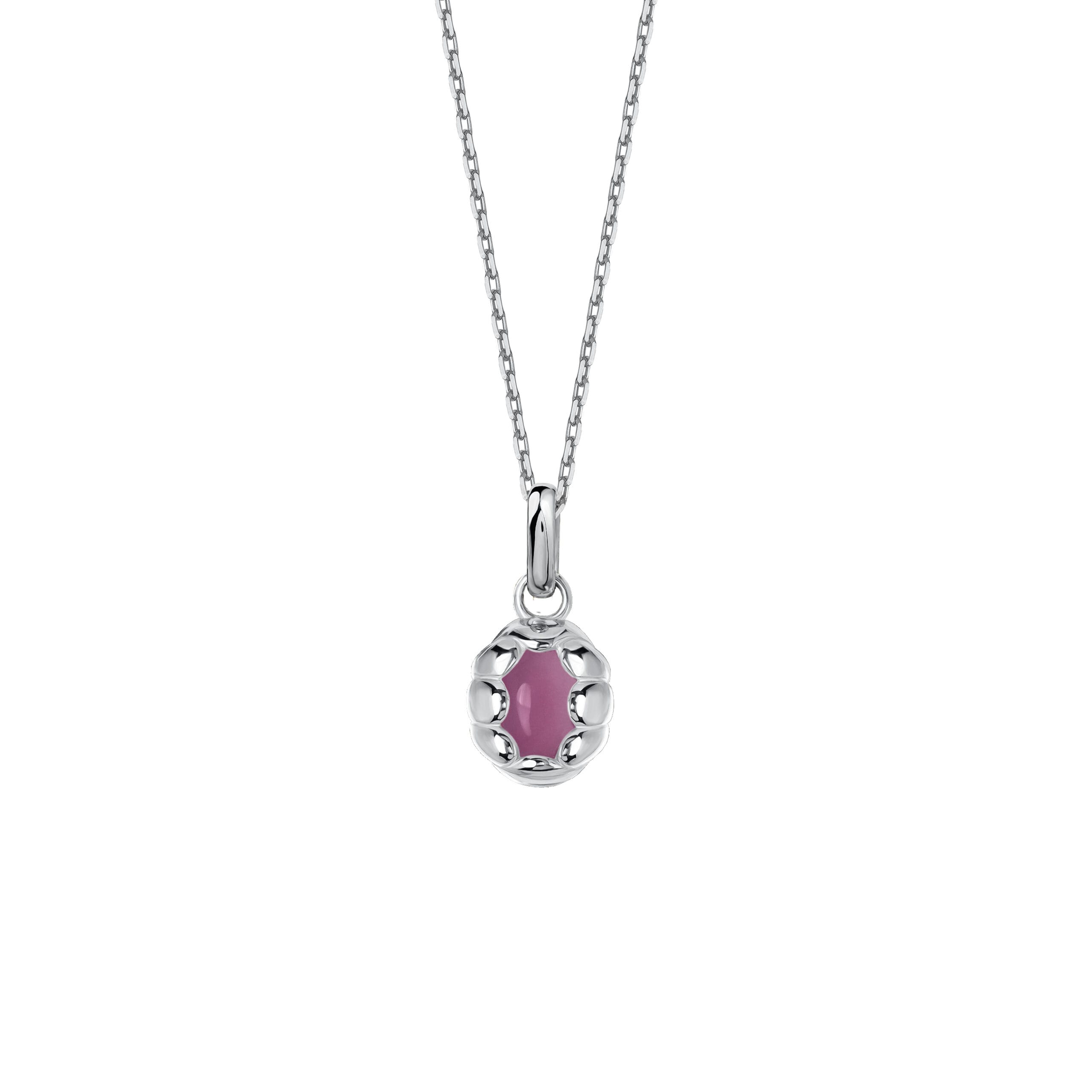 Naszyjnik Sirène Silver z Kamieniem Pink